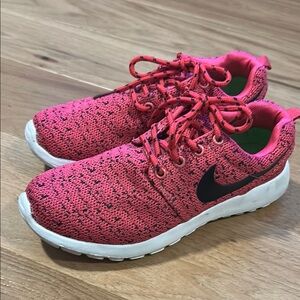 Nike Kids' Pink Knit Sneakers with Black Swoosh